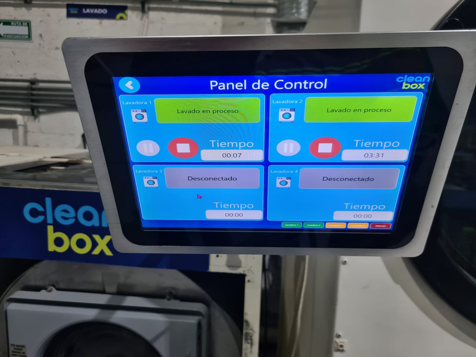 Industrial washing machine control panel